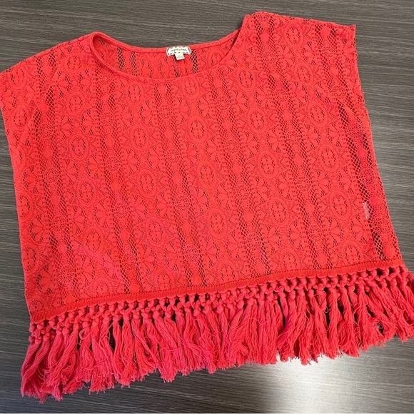 EYESHADOW size L Vermillion Bohemian Lace Top with Fringe Detail at wais… - Picture 3 of 11